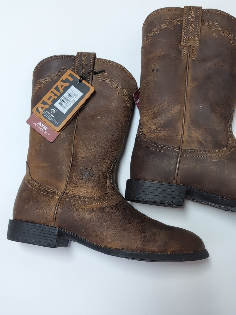 Ariat Distressed Brown Leather Pull-On Western Boots